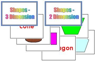 2D & 3D Shapes Flash Cards - (English)