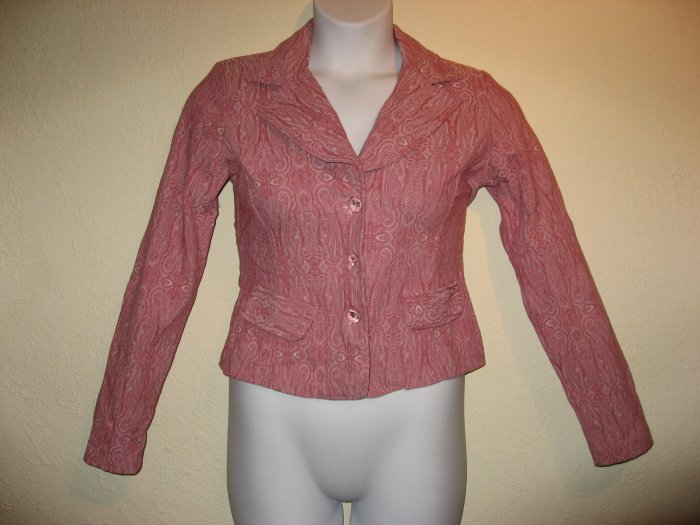 Gorgeous Womens Rose Pink Paisley Jacket Blazer Medium/Large