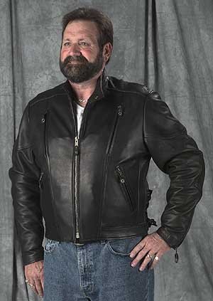 Mens Naked Vented Leather Motorcycle Jacket