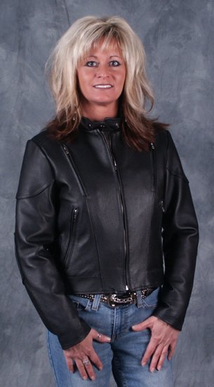 Ladies Leather Biker Jacket