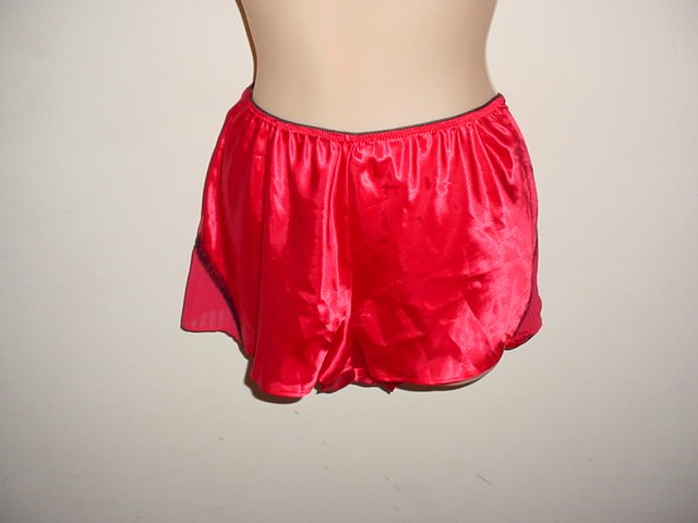 NEW RED SATIN BURLESQUE STYLE PANTIES LARGE