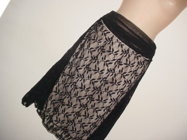 NEW MAX STUDIO BLACK LACE GOTHIC SKIRT NWT