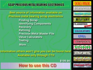 Gold bearing scrap electronic scrap Identifying and recovering