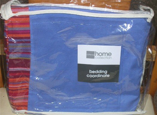 New . Kaleidoscope Sharp Blue Bedskirt . Queen