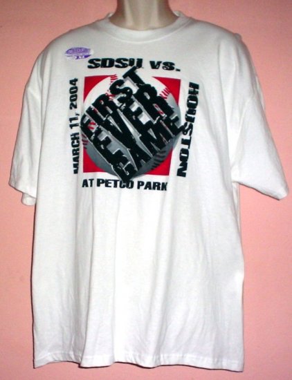 Vintage New tee shirt March 11 2004 First ever game Petco Park SDSU vs Houston Baseball XL