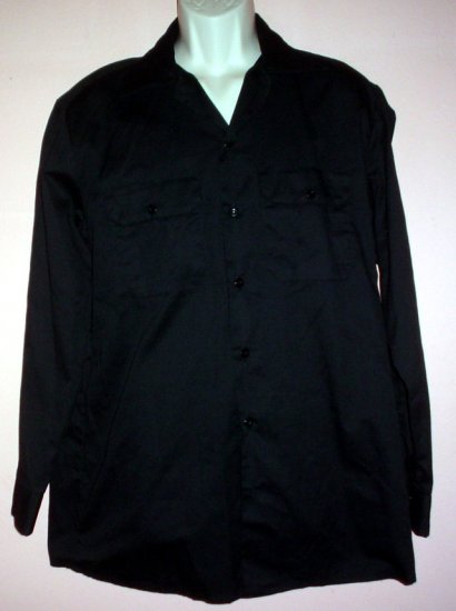 Mans work shirt cotton poly black Big 4X
