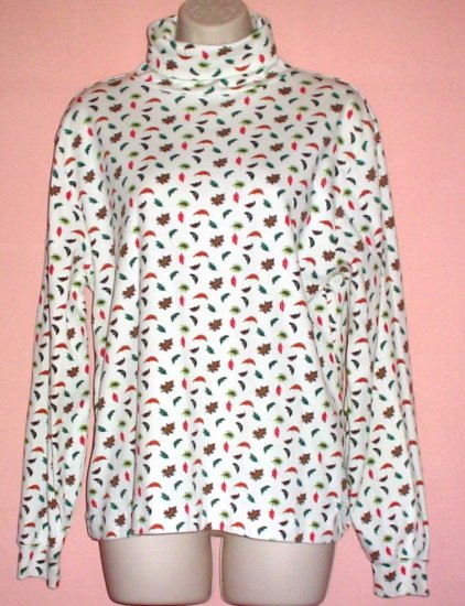 Woman turtleneck jersey top cotton Orvis Medium M