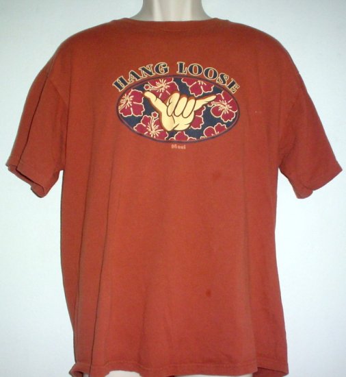 Surfing tee shirt HANG LOOSE Maui XL