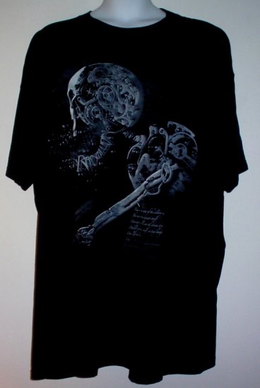 Tattoo tee shirt Rapscallion Robot Skull Goth cotton 6X