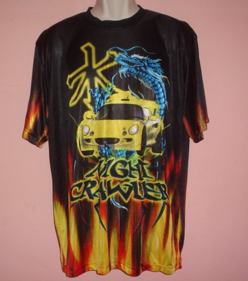 Sheer poly tee shirt Night Crawler Car racing Street racing Night racing size Large L