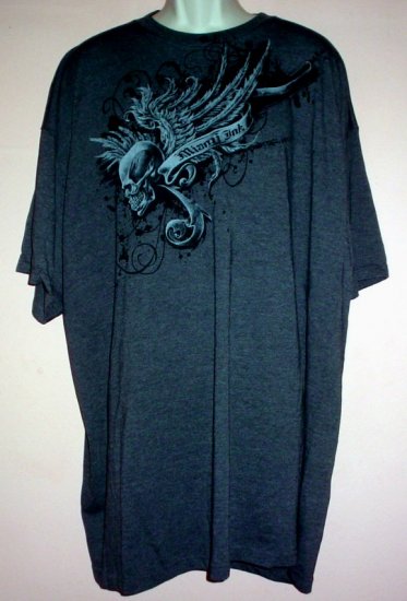 Tattoo tee shirt. Winged Skull Goth Miami Ink cotton 4XL Tall