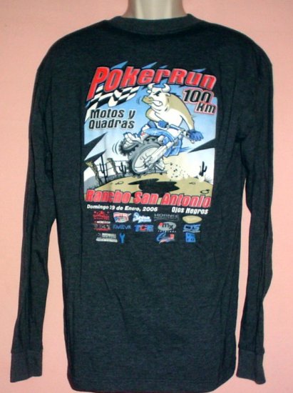 Mexican off road racing Long sleeve tee shirt Poker Run 100 KM 2006 Size Large L
