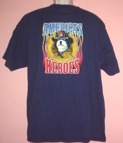 Big Dog tee shirt Americas Heroes Tribute to firefighters. XXL