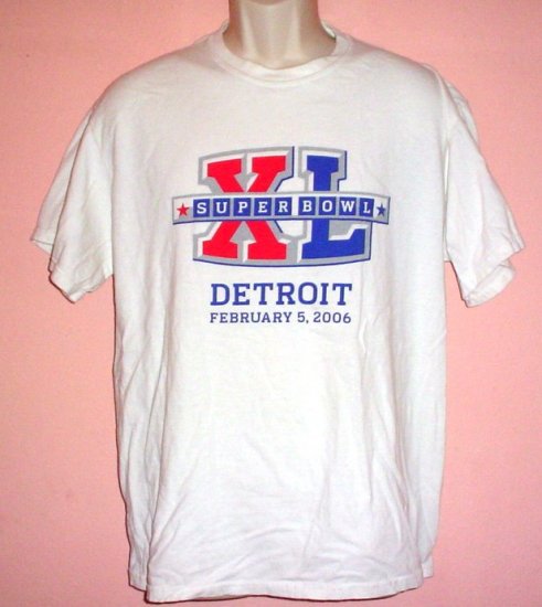 Tee shirt Michigan Super Bowl XL Detroit 2006 Size Large L
