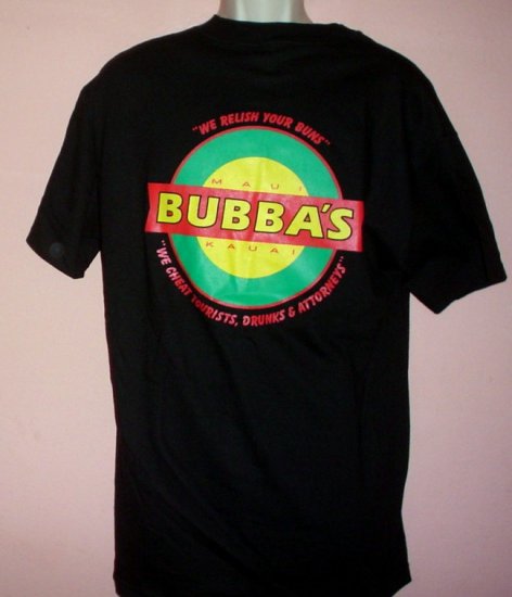 Tee shirt BUBBAS WORLD FAMOUS HAMBURGERS Kauai Hawaii Size Large L