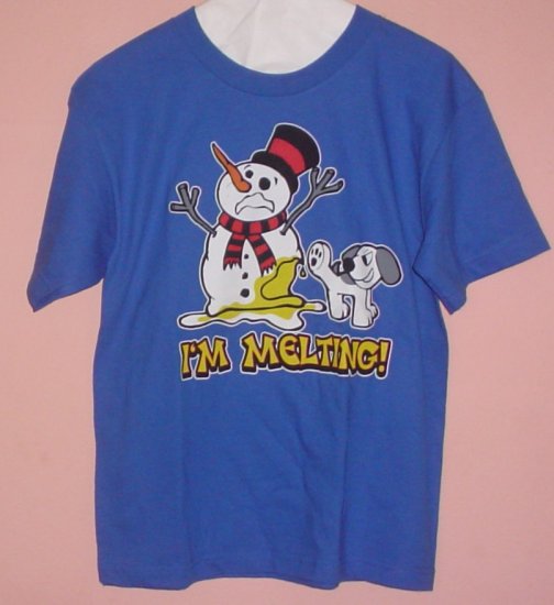 Funny Youth tee shirt I'M MELTING Snowman Size Youth Large