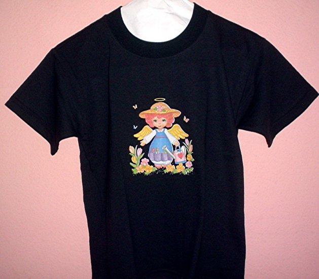 Toddlers tee shirt 4T GARDEN ANGEL Black cotton Top Quality