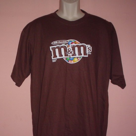 M&Ms milk chocolate candy tee shirt Brown cotton Size Large L