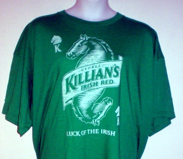 Beer tee shirt George Killian's Irish Red Luck of the Irish Size 4XL