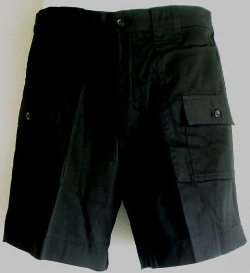 NEW Black cotton walking hiking jogging shorts NWT Size 32 inch waist.