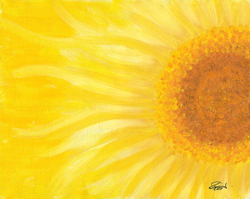 PIZZUTI Limited Edition Signed "Yellow Sunflower Giclee" Print