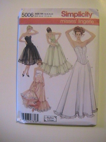 Simplicity Misses Lingerie Sewing Pattern, 5006, size 14, 16, 18,20