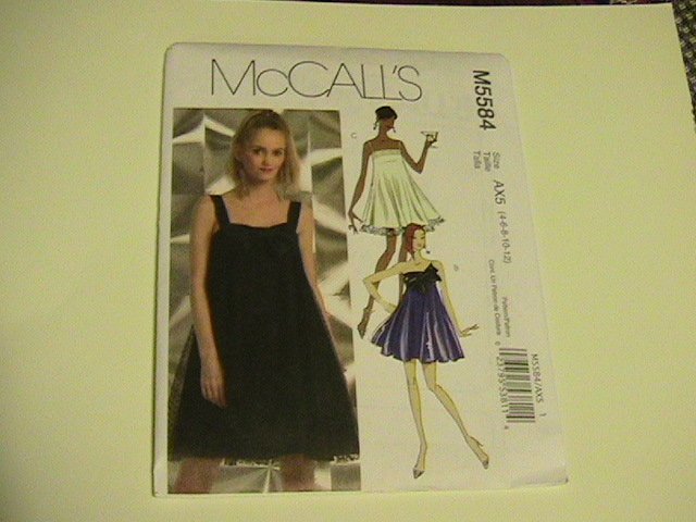 McCalls Sewing Pattern, #M5584, size EE,14,16,18,20, Misses Dresses