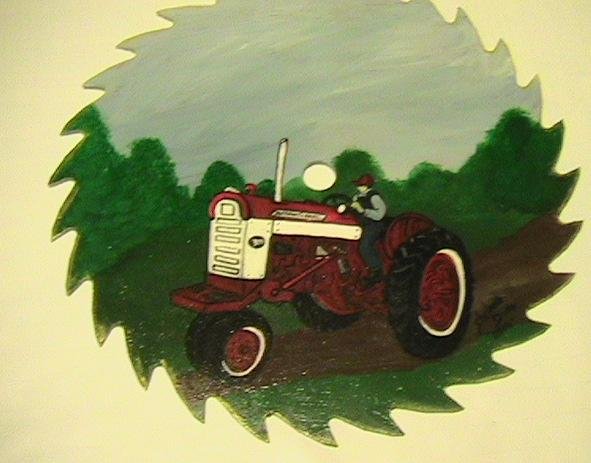 International 304 Tractor handpainted 10 inch Circular Sawblade