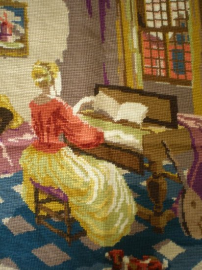 The Music Room Complete Tapestry/Needlepoint Fabric Art