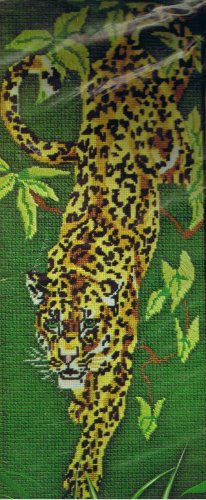 Spinnerin Needlepoint Stitchery kit Jungle Leopard by Diana Charles