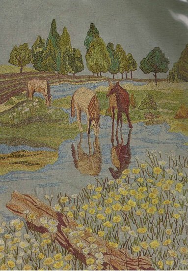 Spinnerin Meadows Animals led to Water Crewel Kit by M.Gosz