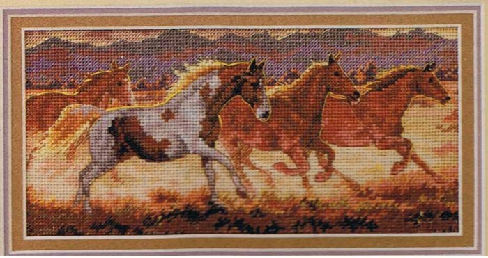 Dimensions Gold Collection Petites Stallions At Dusk Counted Cross Stitch Design