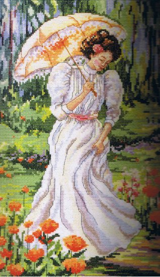 Janlynn Platinum Collection Rossi's Out for a Stroll Victorian Counted Cross Stitch