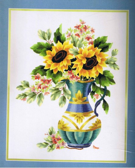 Elsa Williams Sunflower Jubilee Crewel Stitchery Kit