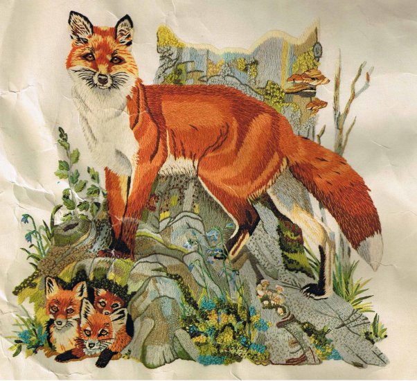 Columbia Minerva Foxes Picture Crewel Kit