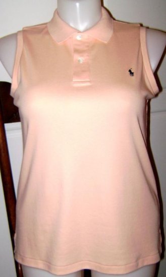 Womens Ralph Lauren Polo Top - Peach - Size L Large