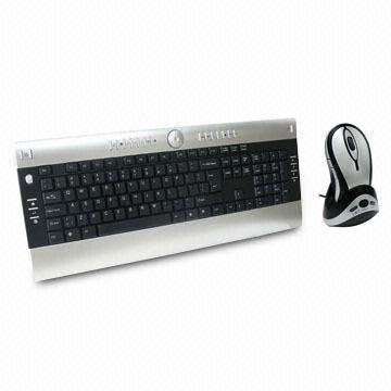 Wireless Keyboard and 5D Rechargeable Optical Mouse Combo with 26 Hotkeys, 800dpi Mouse Resolution