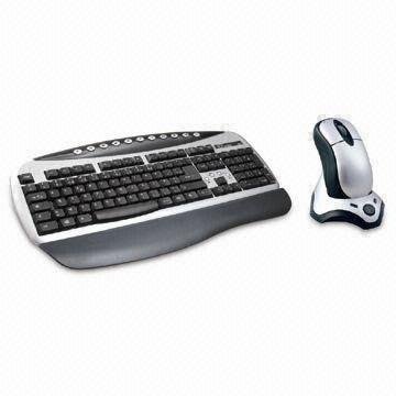 Wireless Keyboard and Optical Mouse Combo with 11 Hotkeys for Internet Access and Multimedia