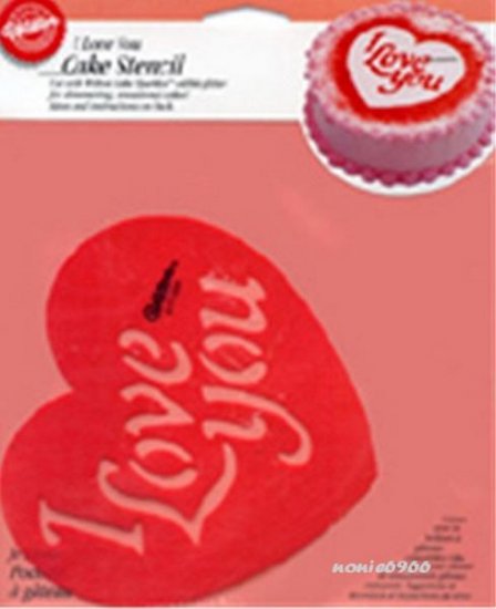 Heart CAKE STENCIL art craft baking I LOVE YOU lot of 3 Wilton