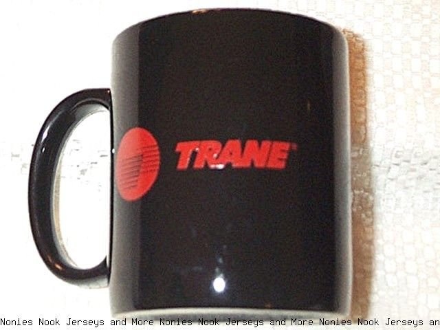 TRANE Heating & Cooling MUG black gloss orange/red logo coffee tea cup