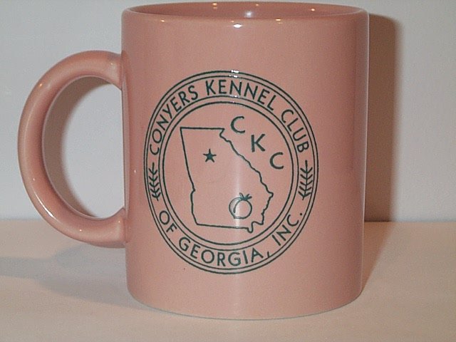 Conyers Kennel Club of Georgia COFFEE MUG peach colored ceramic CKCG