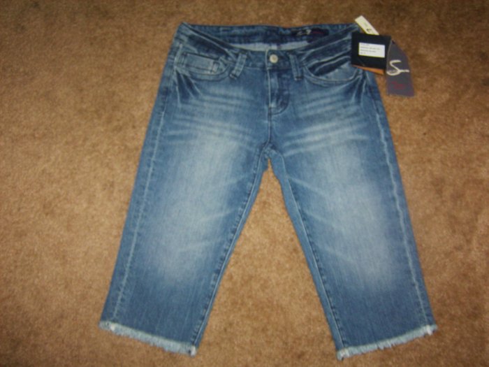 Womens AUTHENTIC Seven 7 Frayed Crop Capri Jeans SZ 29