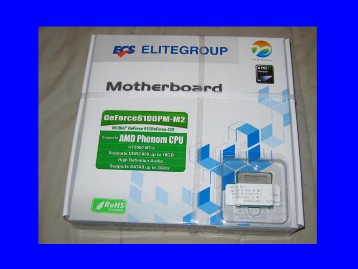 NEW OEM AMD Athlon 64 X2 5200+ Dual Core + ECS GEFORCE6100PM-M2 Motherboard SOCKET AM2 / AM2+ Combo