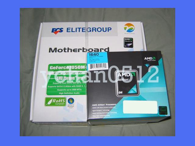 NEW AMD ATHLON 64 LE-1640 2.6Ghz CPU Processor + ECS GEFORCE7050M-M v2 Motherboard SOCKET AM2 Combo