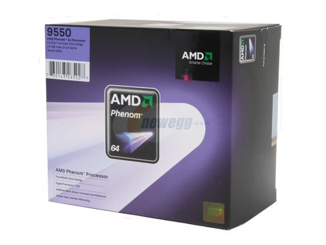 NEW AMD Phenom 9550 X4 2.2Ghz Quad Core CPU Processor AM2 Fan Heatsink HD9550WCGHBOX