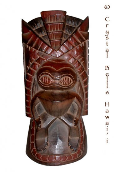 Hawaiian God Kanaloa Carved Tiki Wood Statue/Figure 14"
