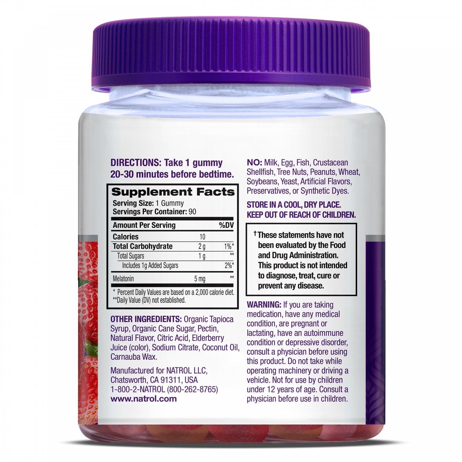 Natrol Strawberry Melatonin Gummies Mg Count