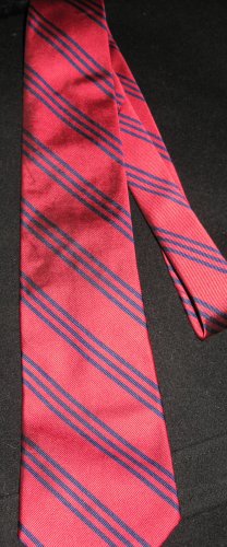 Ralph Lauren Red Necktie w/Navy Stripes