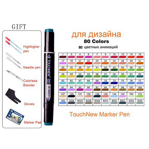 TOUCHNEW 40 60 80 168 Colors Art Markers Dual Headed Art Sketch Marker