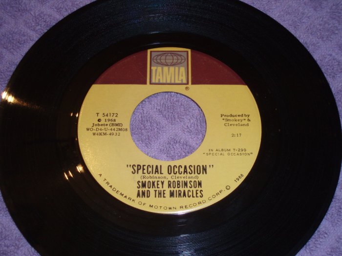 Smokey Robinson & The Miralces Special Occasion b/w Give Her Up 45 Northern Soul